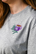 BREW IT Heather Grey Embroidered T-shirt