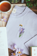 Bee & Crocus Lilac Embroidered T-shirt