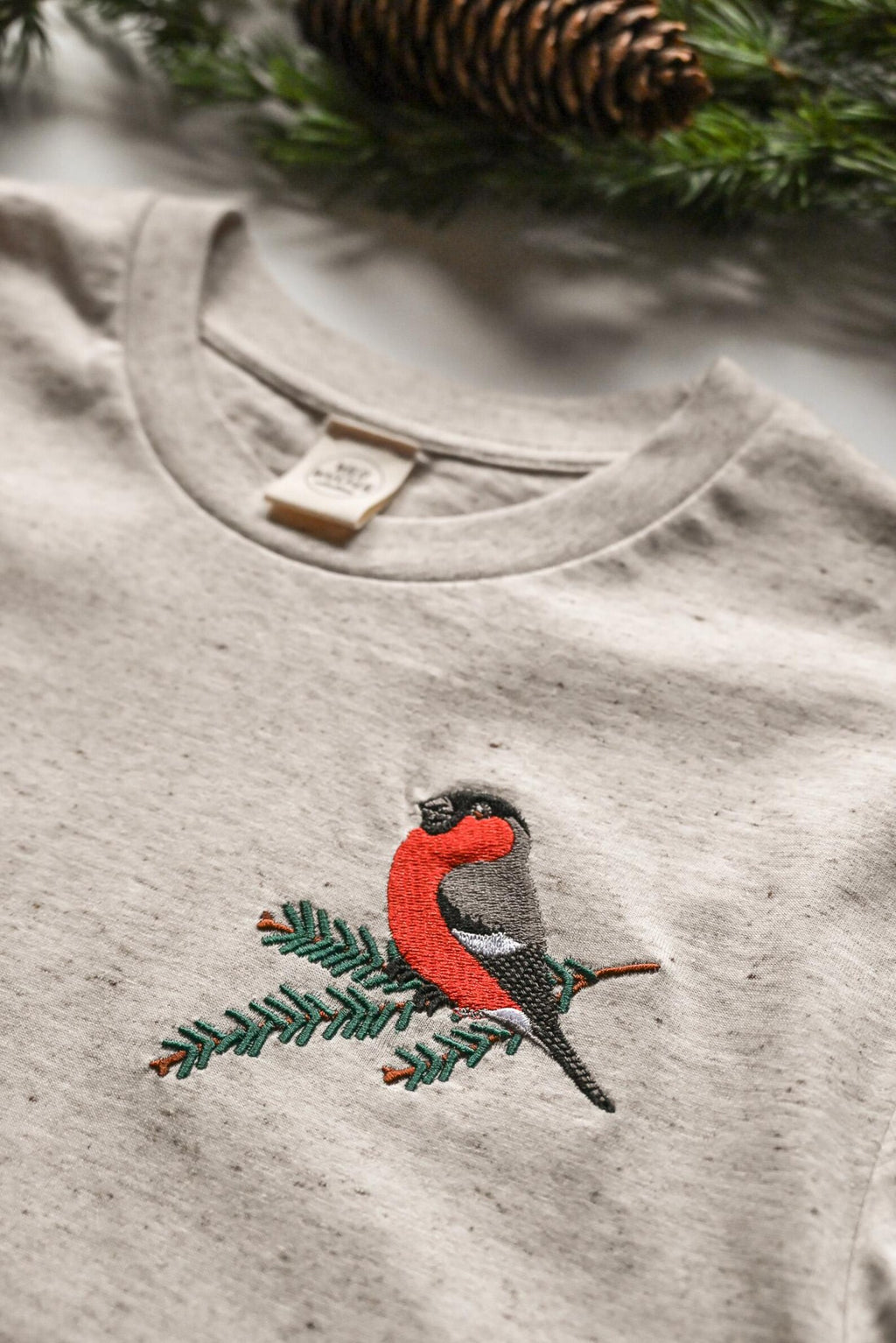 Bullfinch (Eco Heather) Embroidered T-shirt