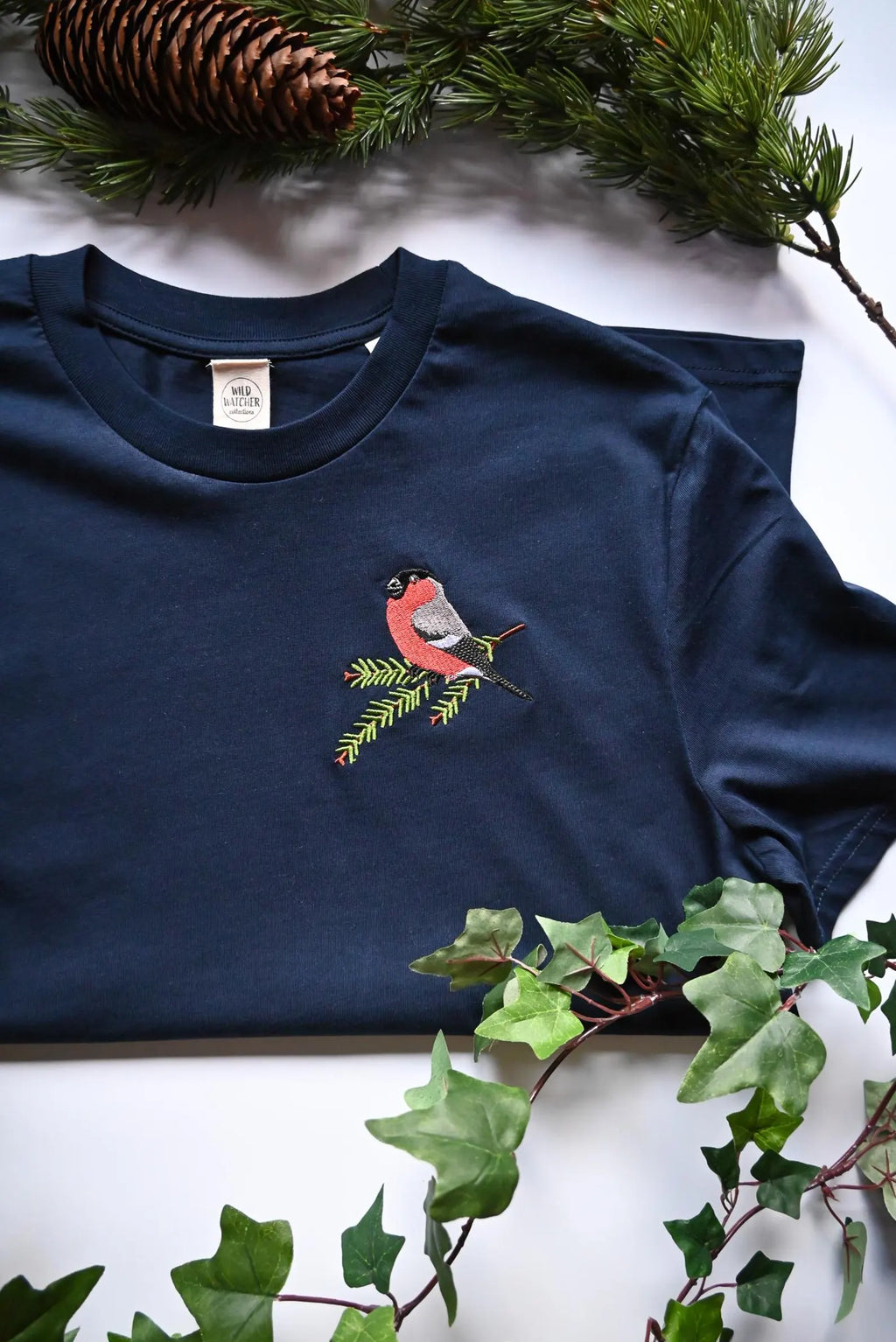 Bullfinch (Navy) Embroidered T-shirt