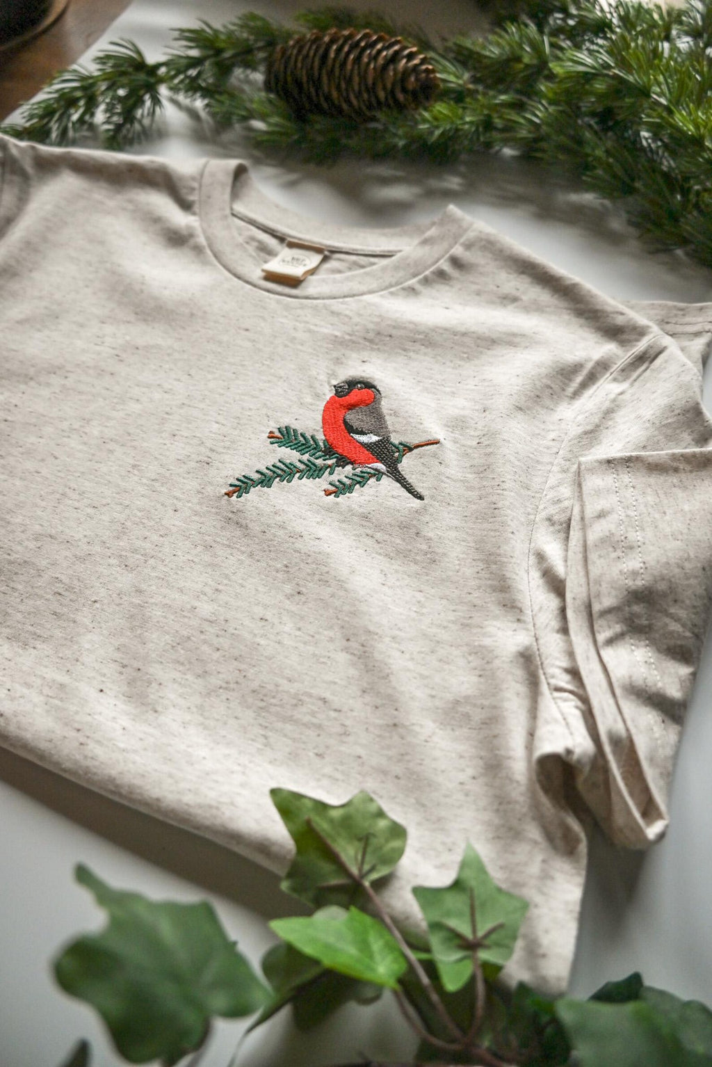 Bullfinch (Eco Heather) Embroidered T-shirt