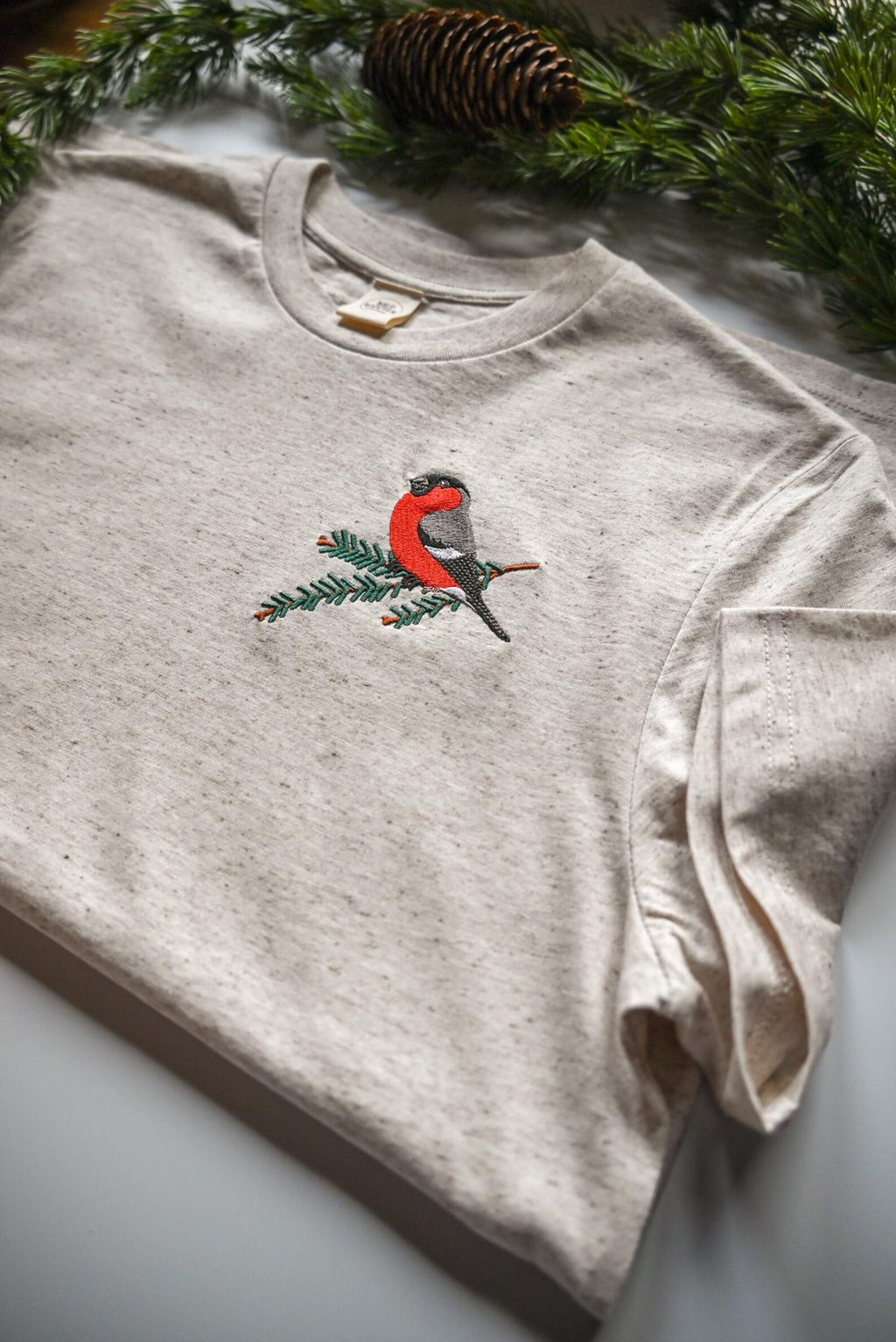 Bullfinch (Eco Heather) Embroidered T-shirt